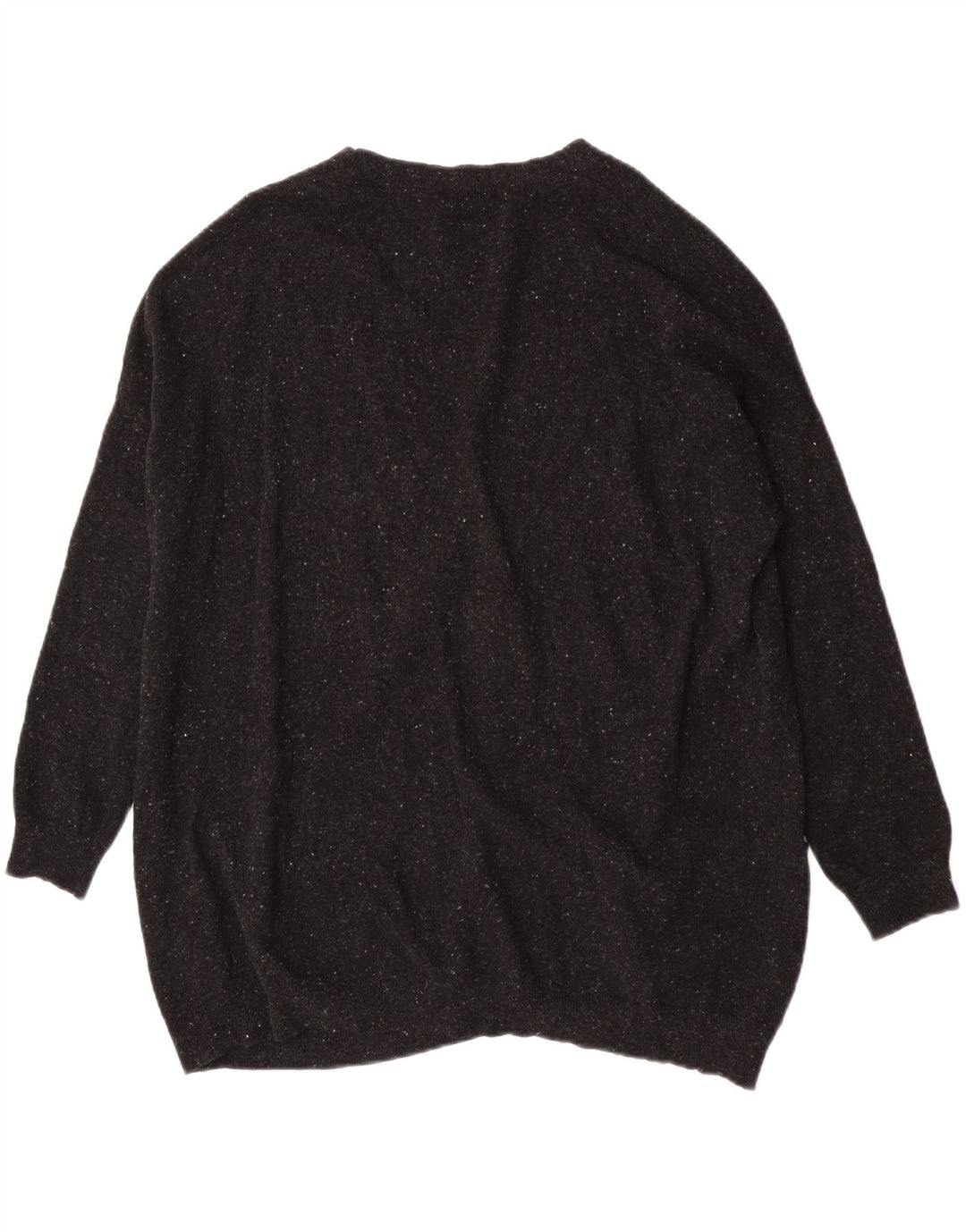 Cos Dame oversized cardigan sweater UK 10 Small Black Flecked Wool