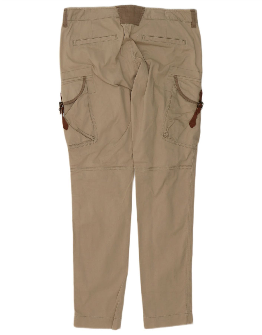 Massimo Dutti Dame Slim Cargo Bukser W30 L32 Beige Bomuld
