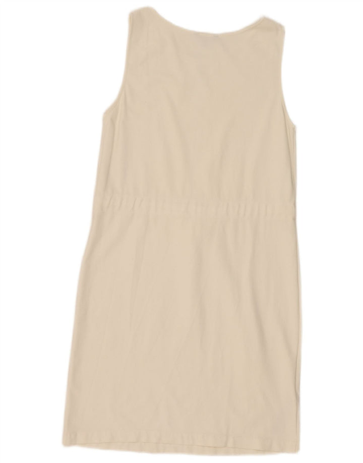 Massimo Dutti Dame Ærmeløs Shift Dress UK 12 Medium White Polyester