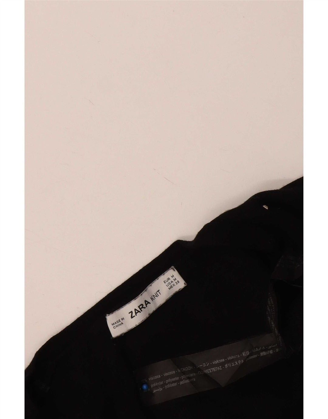 Zara Bolero Jumper UK 12 Medium Sort Plettet Viscose