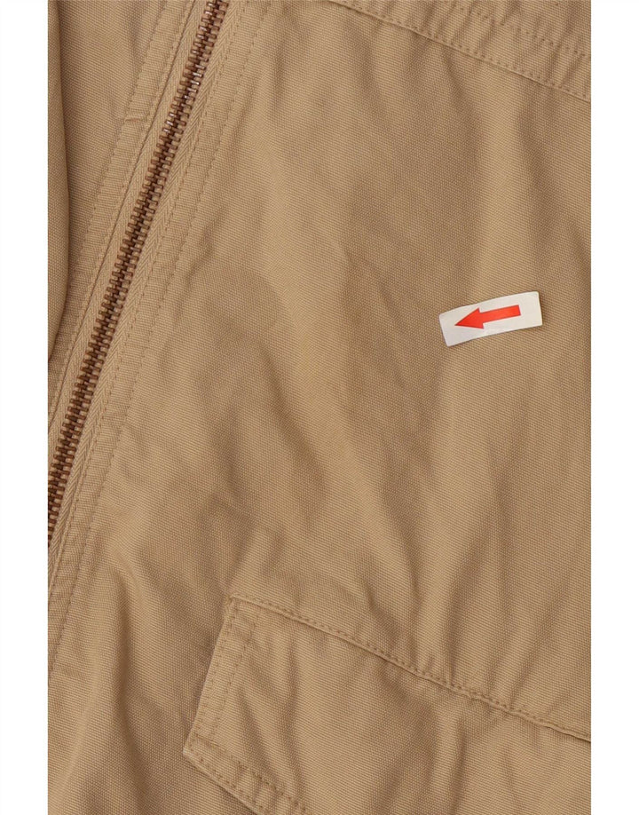 Zara Herre Bomber Jacket UK 42 XL Beige Bomuld