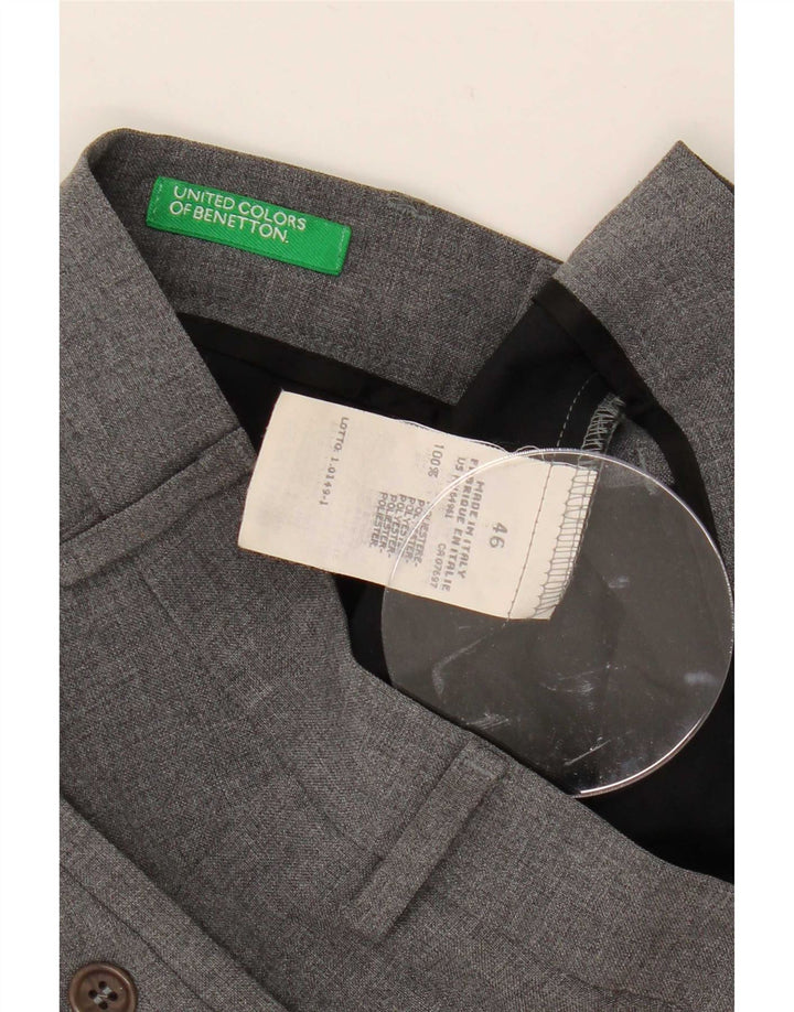 Benetton Herre Pegged Suit Bukser IT 46 Small W29 L32 Grå Polyester