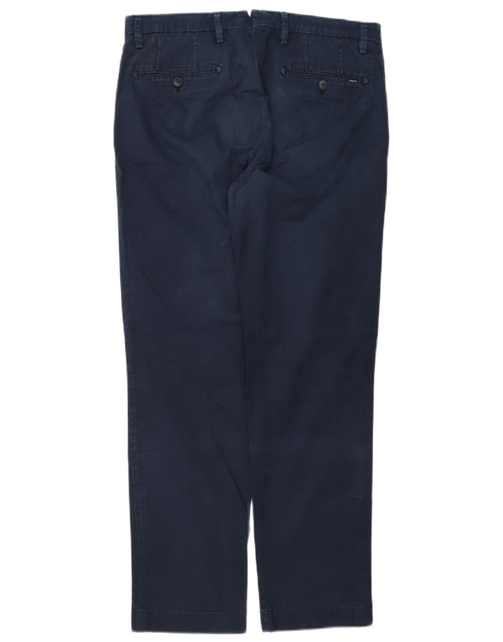 Hackett Straight Chino-bukser til mænd W34 L32 Marineblå bomuld