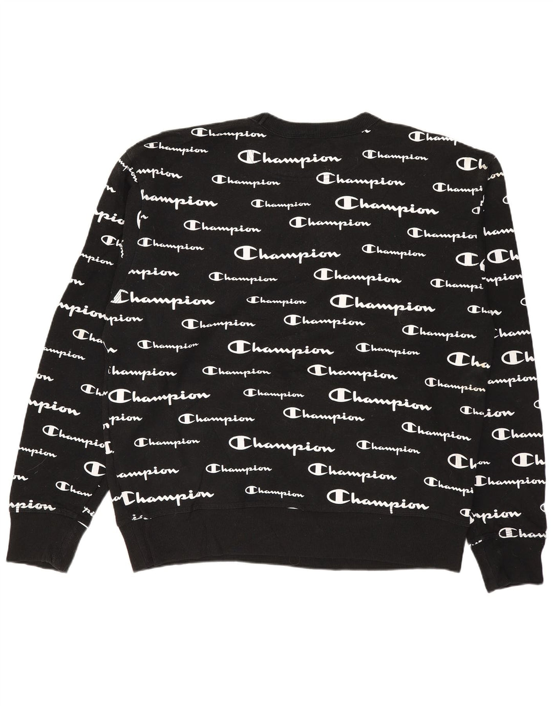 Champion Herre Grafisk Sweatshirt Jumper Medium Sort Bomuld
