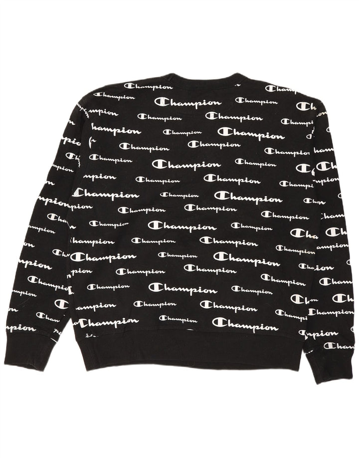 Champion Herre Grafisk Sweatshirt Jumper Medium Sort Bomuld