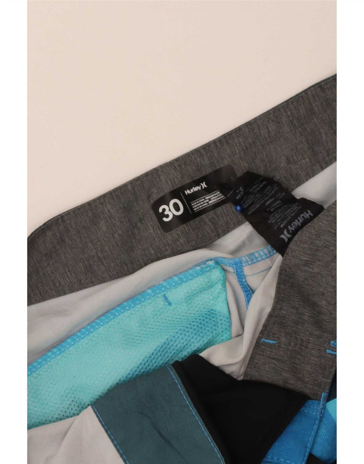 Hurley Herre grafiske svømmeshorts Medium Blue Colourblock Polyester