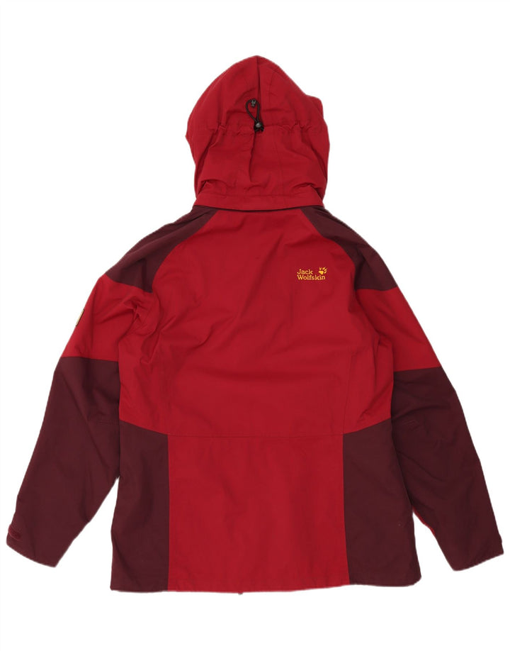 JACK WOLFSKIN Windbreaker-jakke til kvinder UK 12/14 Medium Red Colourblock