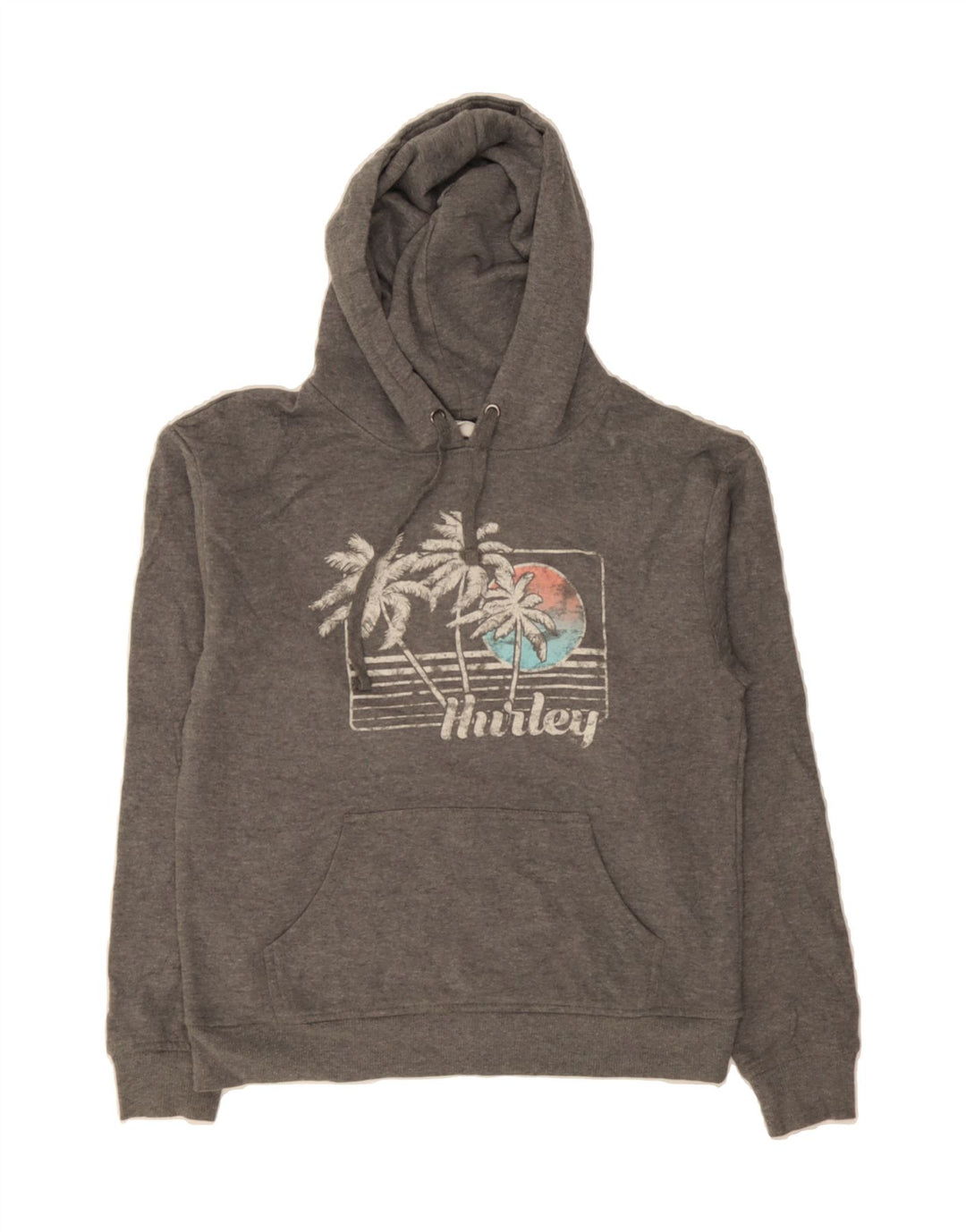 HURLEY Womens Graphic Hoodie Jumper UK 10 Small Grey Vintage Hurley and Second-Hand Hurley from Messina Hembry 