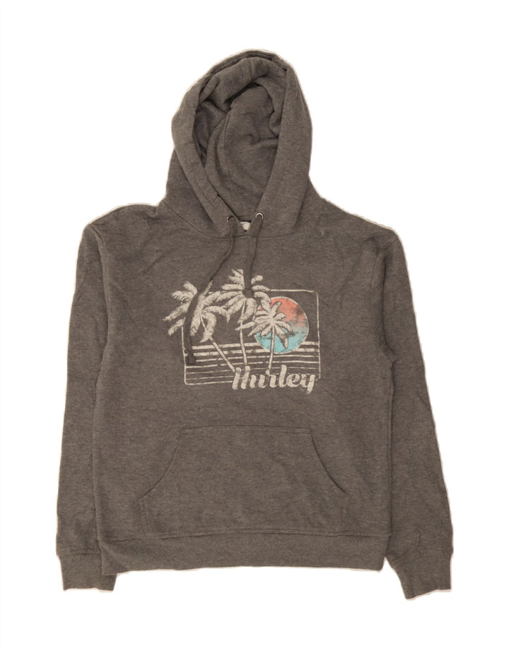 HURLEY Womens Graphic Hoodie Jumper UK 10 Small Grey Vintage Hurley and Second-Hand Hurley from Messina Hembry 