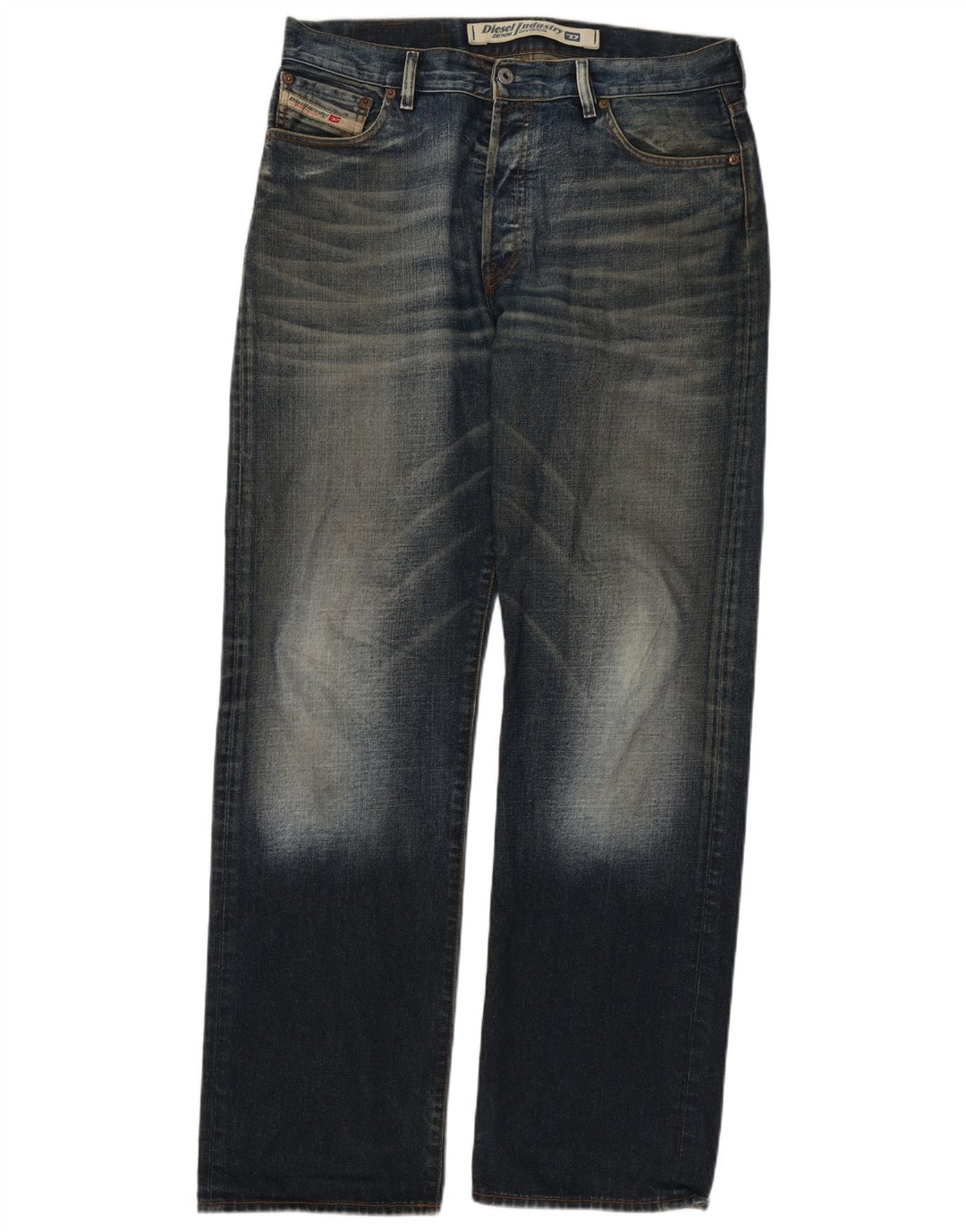 Diesel Straight Jeans til mænd W34 L34 Marineblå Bomuld