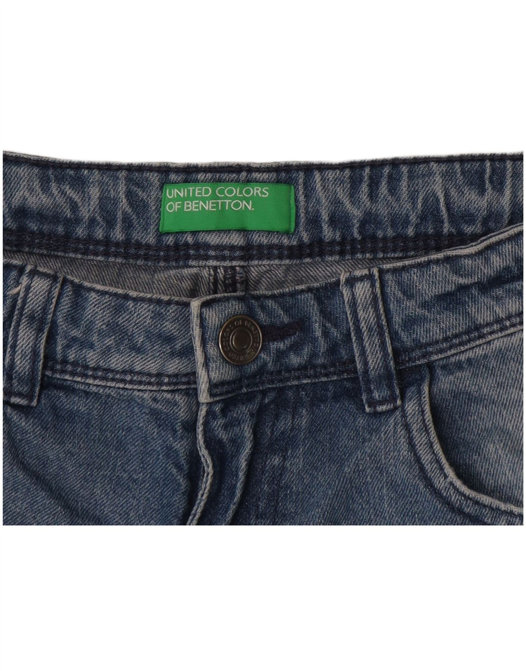 Benetton Dame denim Shorts W26 Small Blue