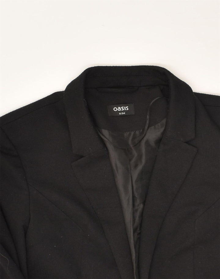OASIS Womens 1 Button Blazer Jacket UK 8 Small Black Polyester | Vintage Oasis | Thrift | Second-Hand Oasis | Used Clothing | Messina Hembry 