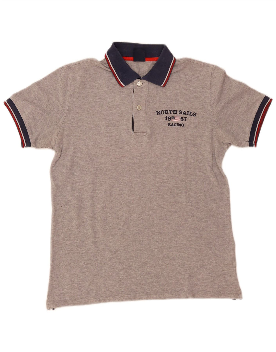 NORTH SAILS Grafisk poloshirt til mænd XS Grå Colourblock Bomuld