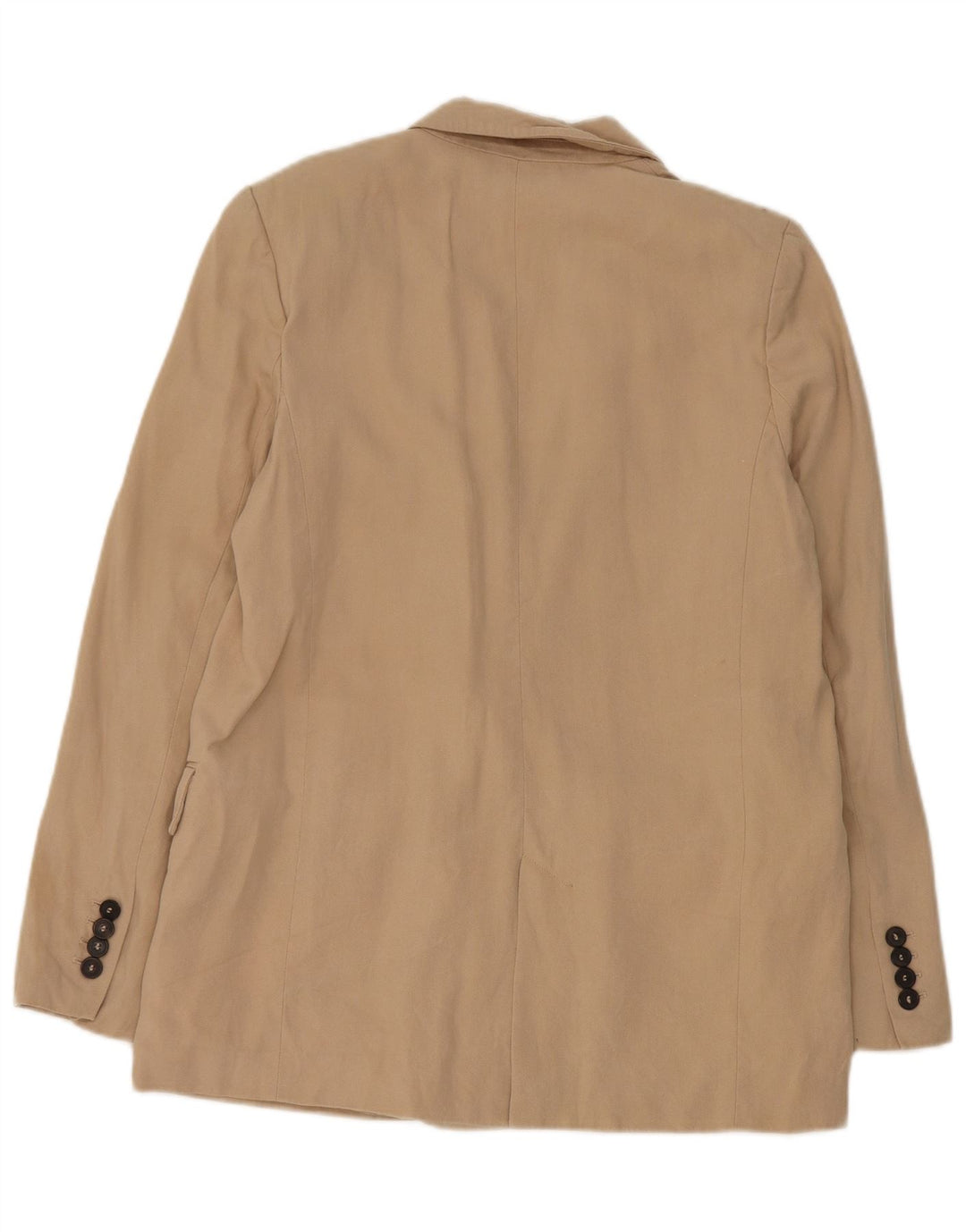Zara Dame 1 Knap Blazer Jakke UK 6 XS Beige Lyocell