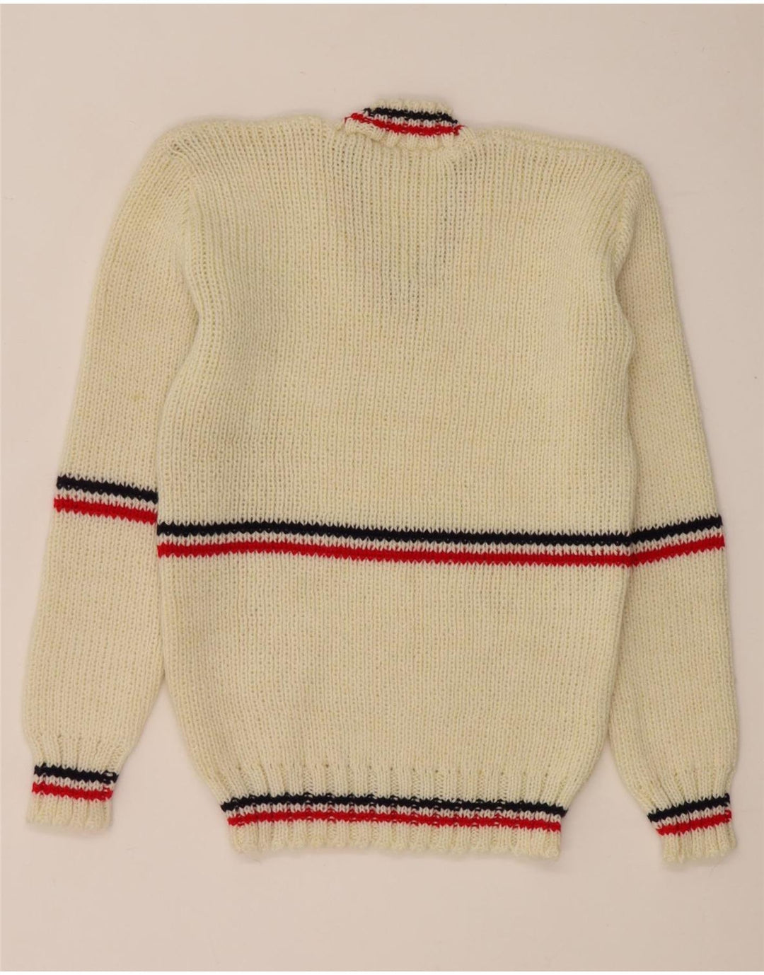 Vintage herre V-hals sweater lille hvid stribet