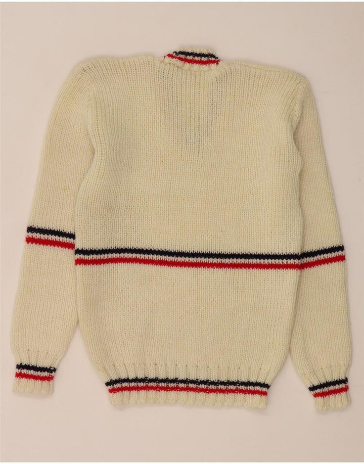 Vintage herre V-hals sweater lille hvid stribet
