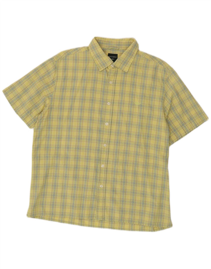 DOCKERS Kortærmet herreskjorte str. 42/44 Large Yellow Check
