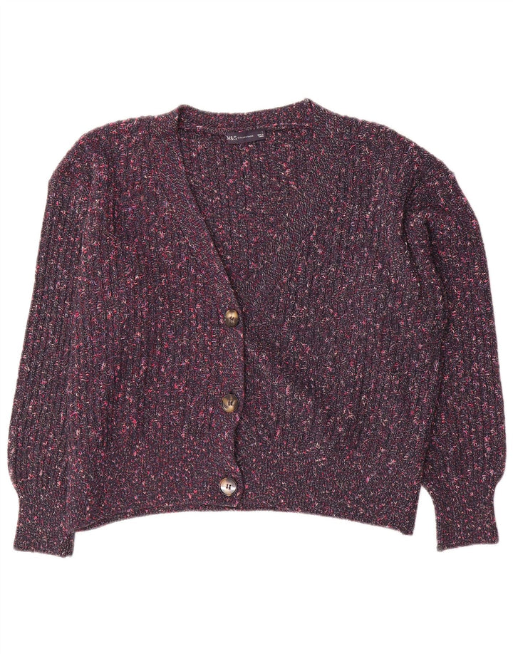 Marks & Spencer Dame cardigan Sweater UK 16 Large Purple Flecked