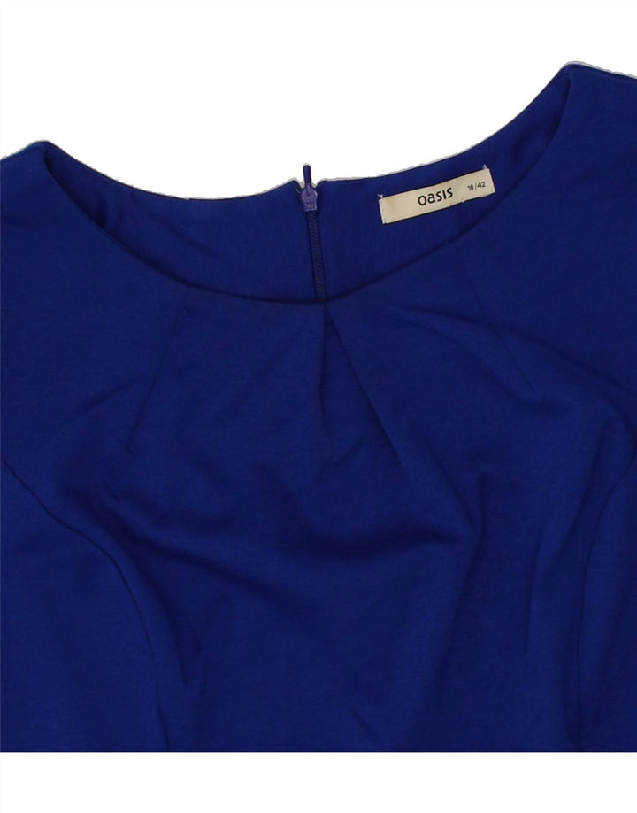 OASIS Womens Blouse Top UK 16 Large  Blue Polyester Vintage Oasis and Second-Hand Oasis from Messina Hembry 
