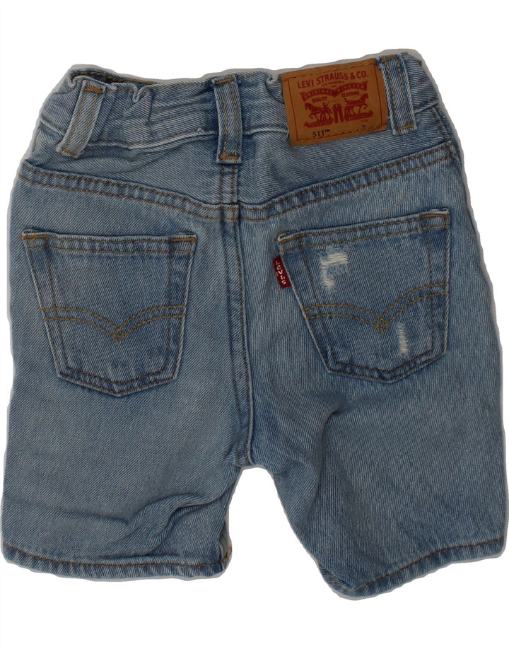 LEVI'S Boys 511 Distressed Denim Shorts 2-3 Years W18 Blue Cotton Vintage Levi's and Second-Hand Levi's from Messina Hembry 