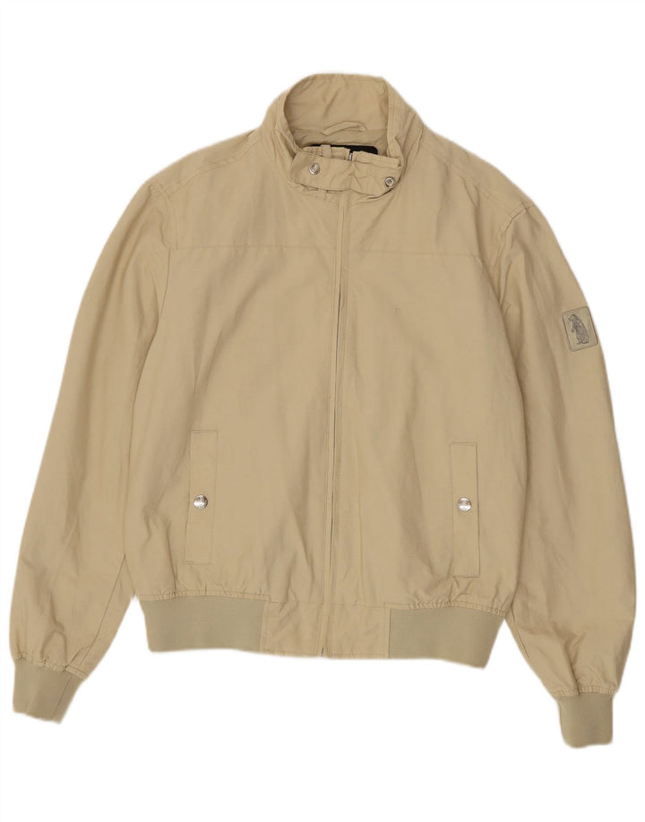 Refrigue Herre Bomber Jacket UK 40 Stor Beige Bomuld