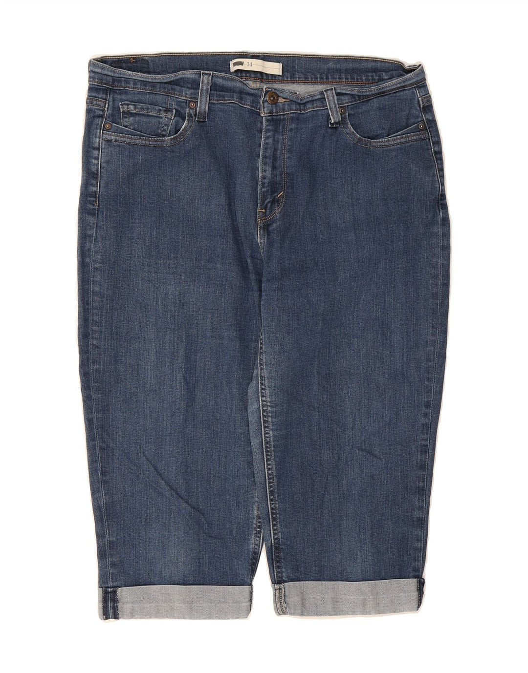 LEVI'S Womens Capri Jeans US 14 XL W32 L17 Blue Cotton Vintage Levi's and Second-Hand Levi's from Messina Hembry 