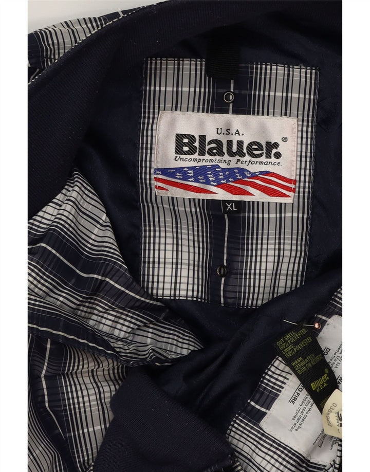 Blauer Bomberjakke til mænd UK 42 XL marineblå ternet polyester