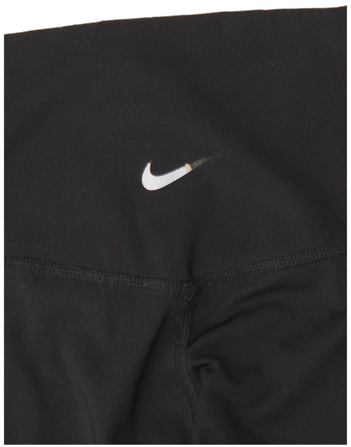 Nike Dame Dri Fit Grafiske Leggings UK 12 Medium Sort Polyester