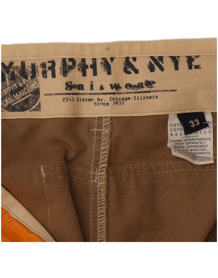 Murphy & Nye Herre Sailwear Shorts W33 Medium Orange Colourblock Bomuld
