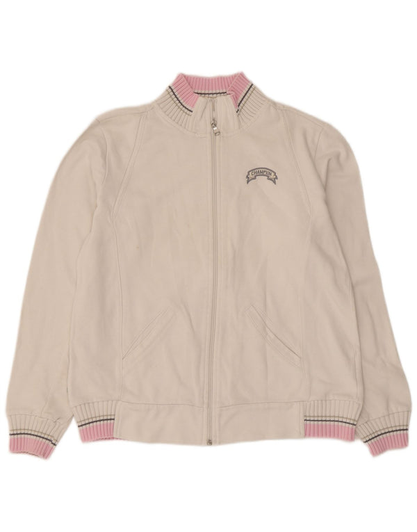 Champion Womens træningsdragt Topjakke UK 14 Medium White Colourblock Bomuld