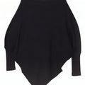 Zara Womens Oversized Asymmetrisk Boat Neck Jumper Sweater UK 10 Small Black