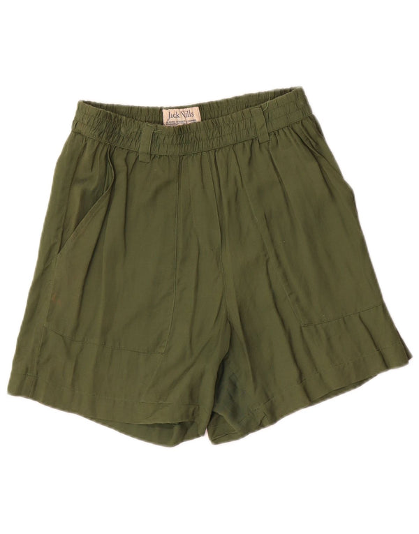 Jack Wills Womens Pegged Casual Shorts UK 8 Small W28 Green Viscose