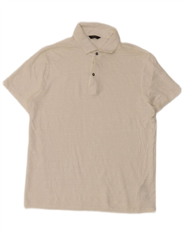 Massimo Dutti Herre poloskjorte Stor Beige Flecked Linned