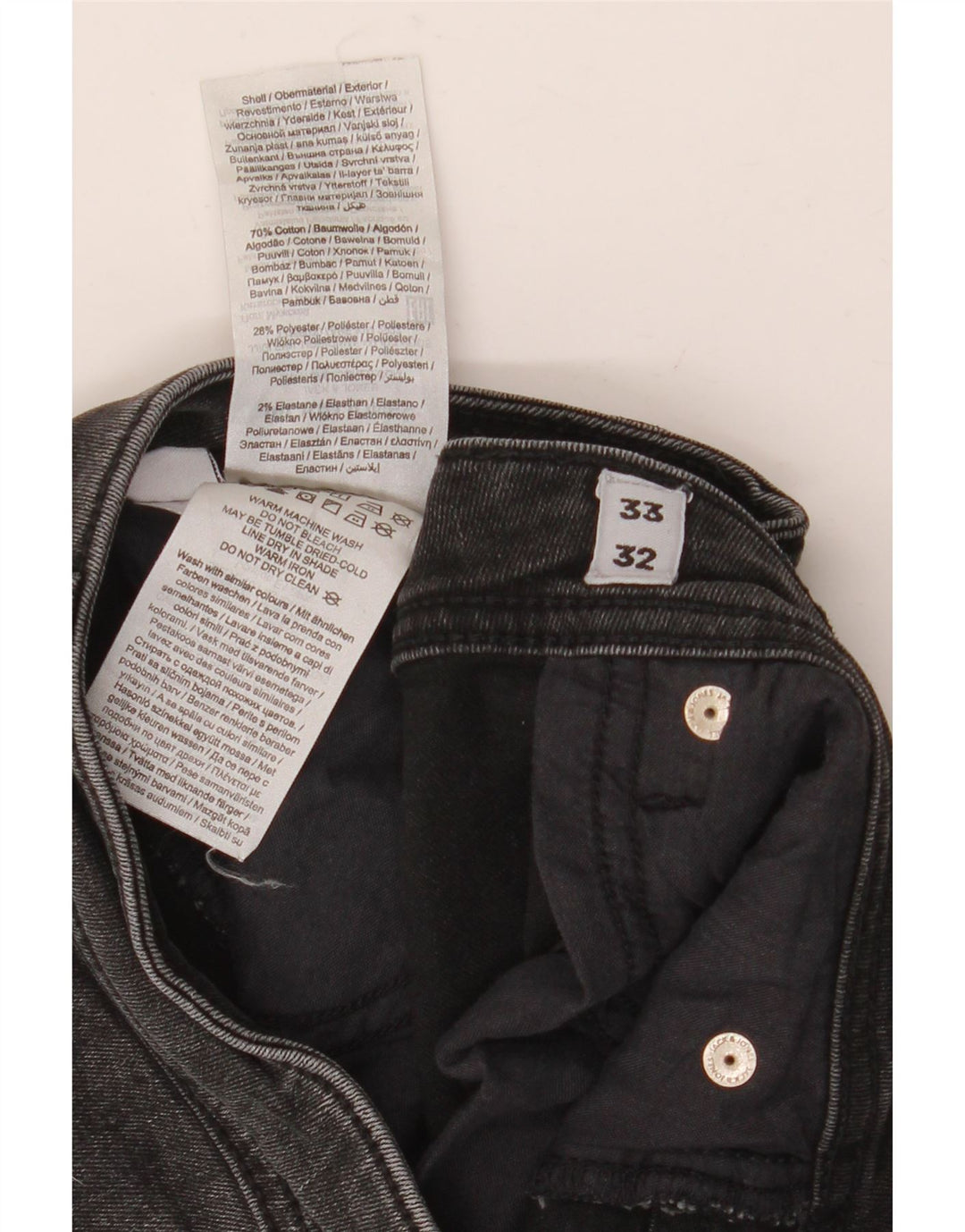 Jack & Jones Herre Slim Jeans W33 L32 Sort Bomuld