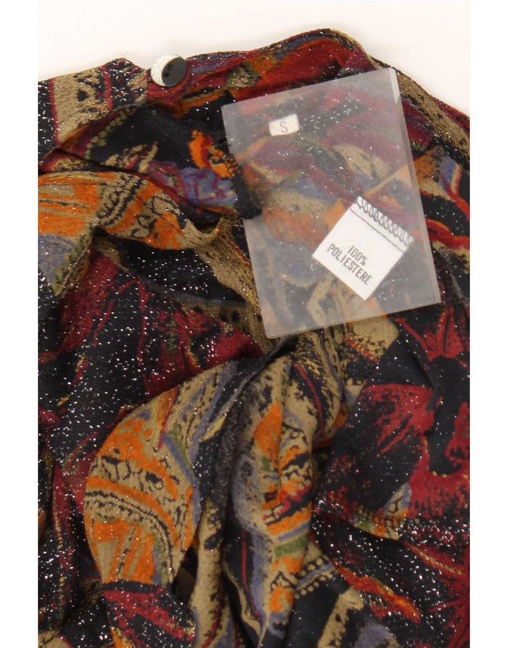 Vintage Dame Langærmet Bluse Top UK 10 Small Multicolored Floral