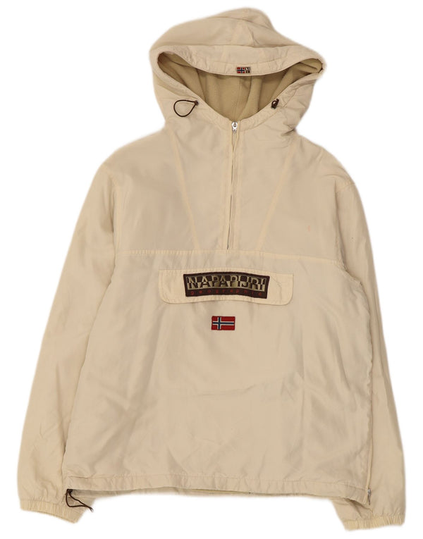 NAPAPIJRI drenge grafisk hættejakke anorak 15-16 år beige nylon