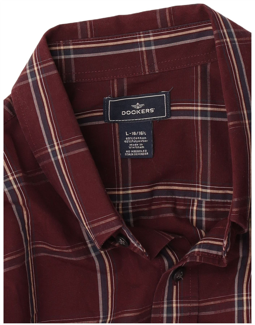 Dockers herreskjorte str. 16 16 1/2 Large rød ternet bomuld
