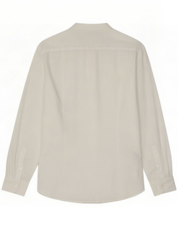 Paolo Pecora Mens Shirt Size 40 Medium White Linen