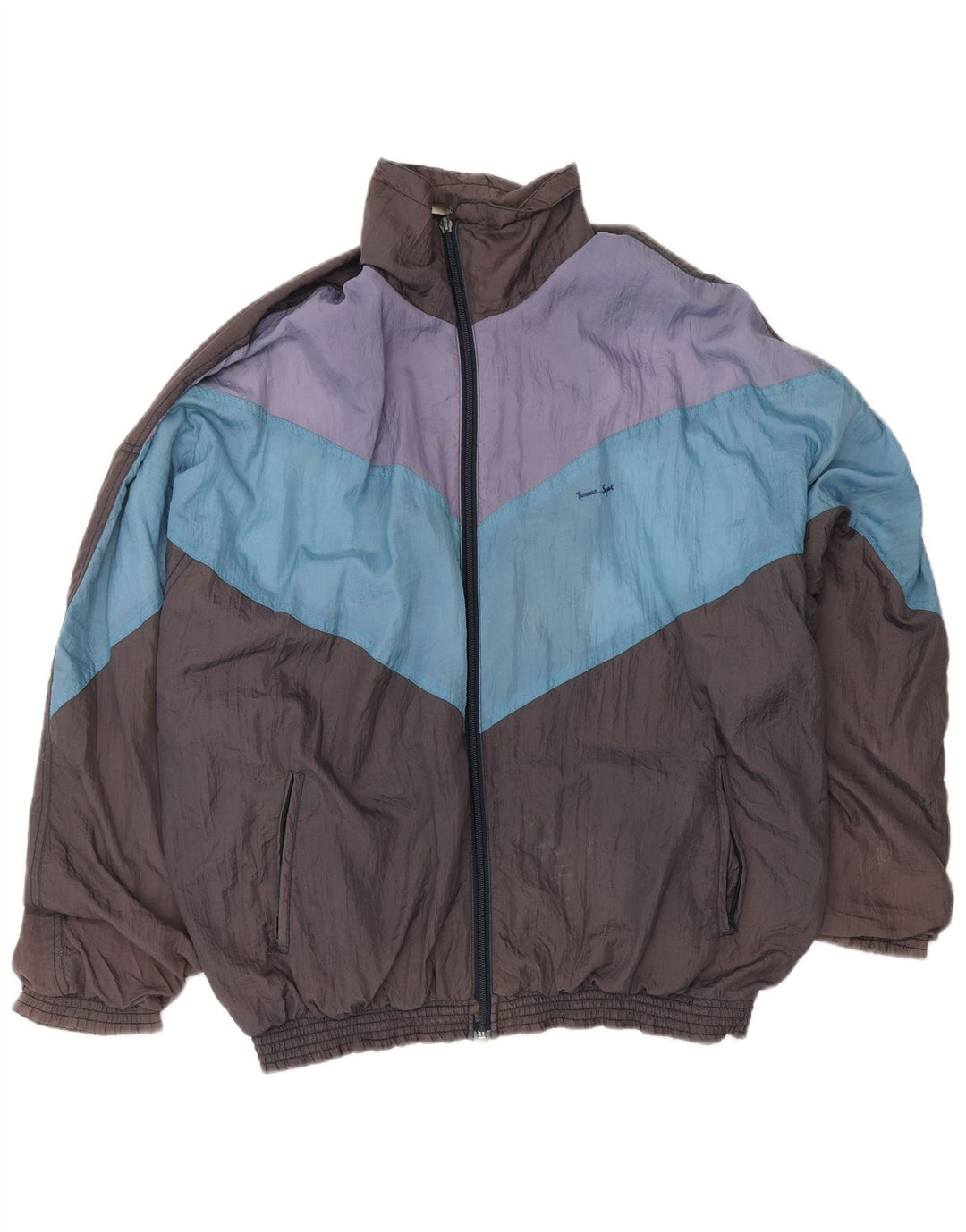 VINTAGE Træningsdragt til mænd Topjakke XL Grå Colourblock