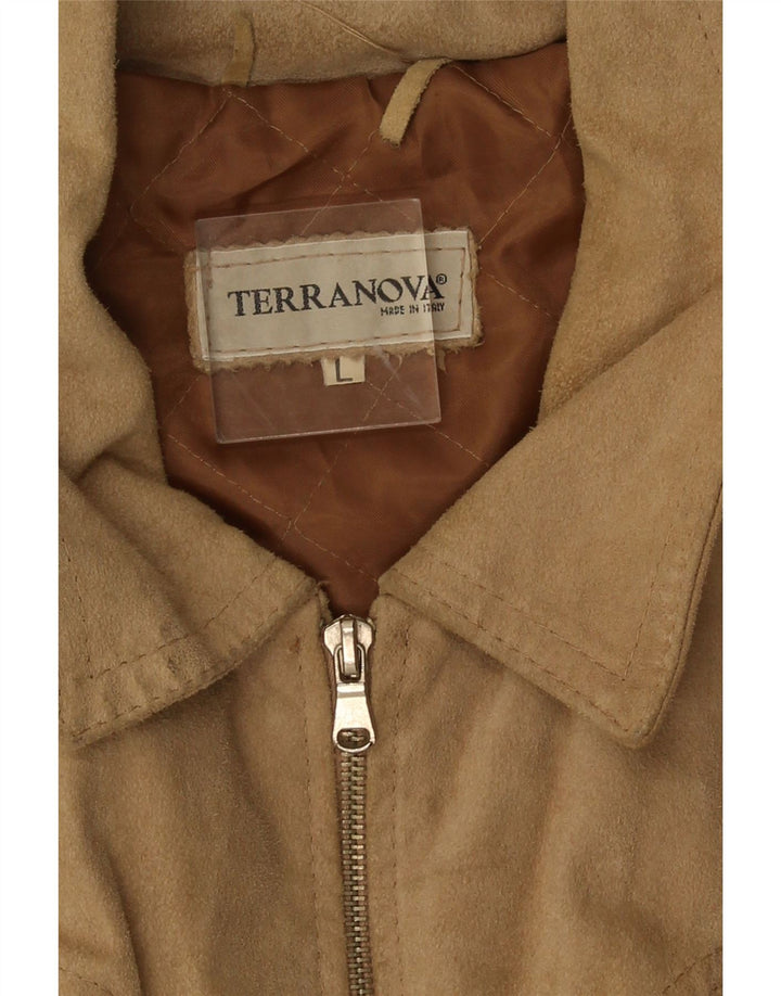 Terranova Herre Bomber Ruskindsjakke UK 40 Large Beige