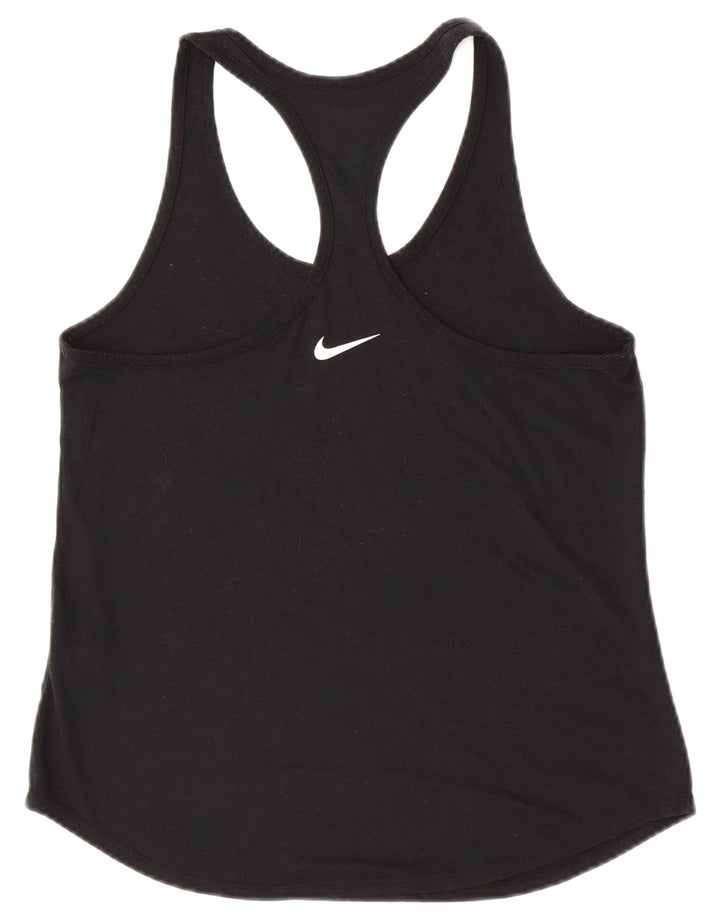 Nike Dame Athletic Cut Grafisk Vest Top UK 12 Medium Sort Polyester