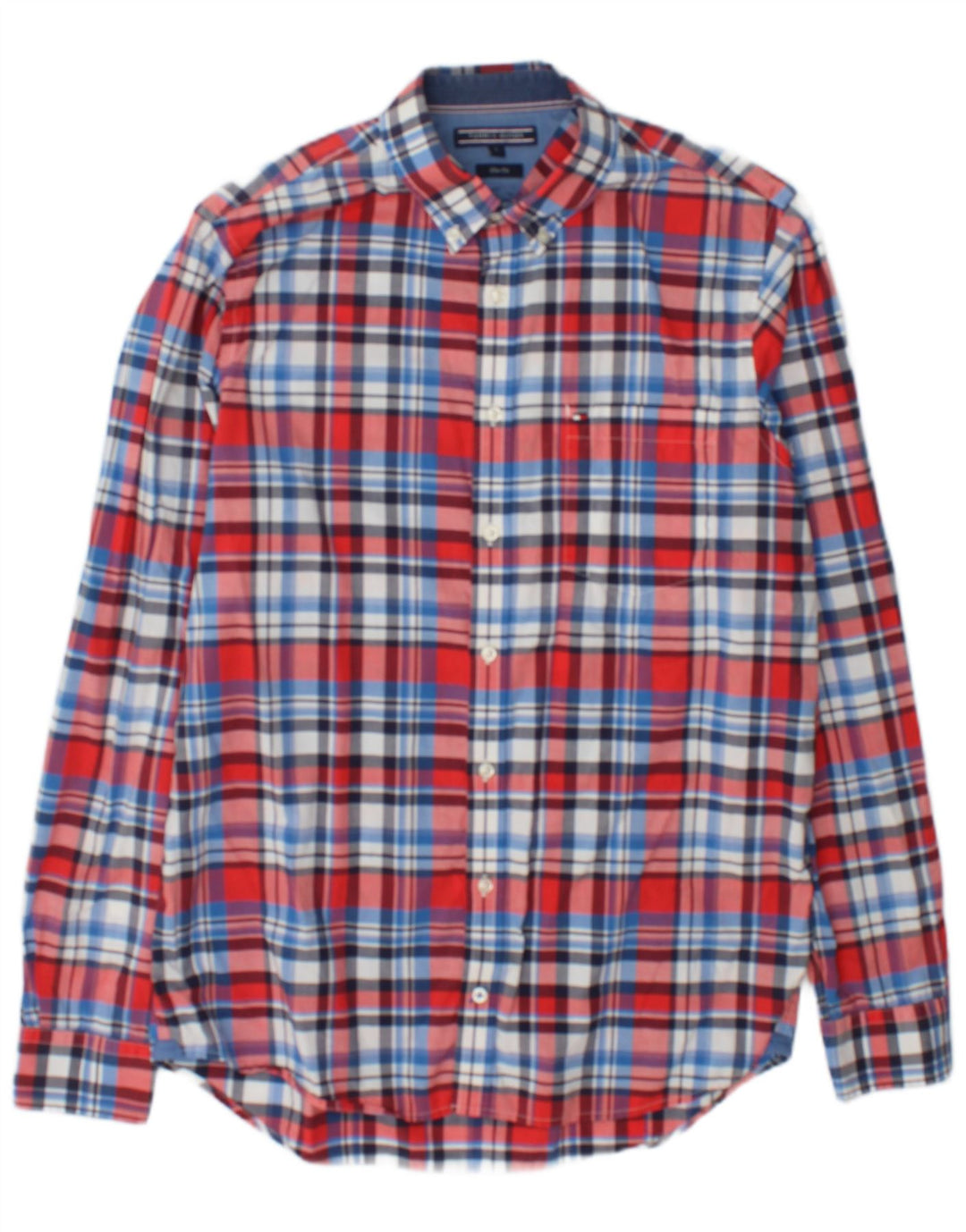 Tommy Hilfiger Herre Slim Fit skjorte Stor rød ternet bomuld