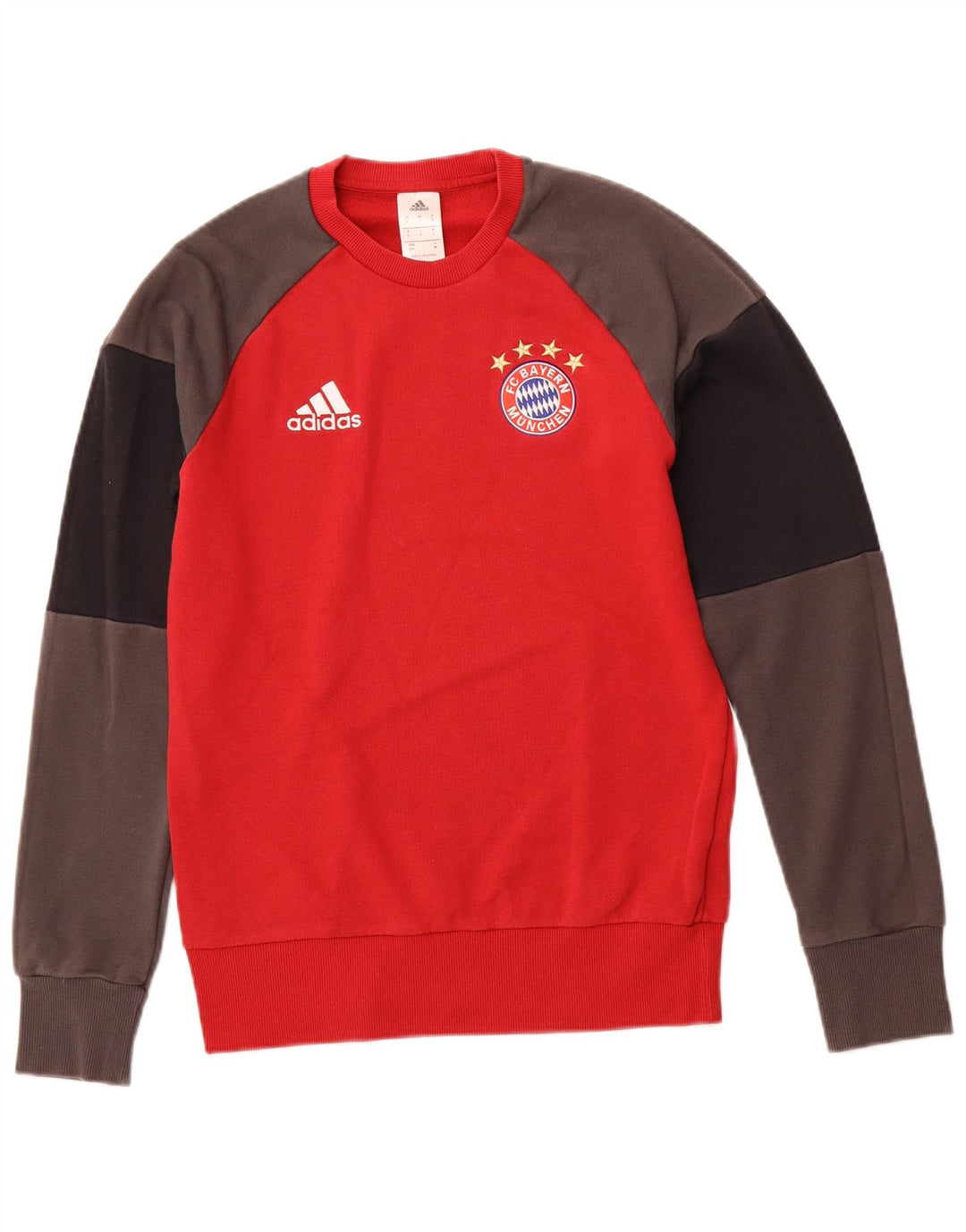 ADIDAS Herre FC Bayern Munchen Sweatshirt Jumper Lille Rød Colourblock