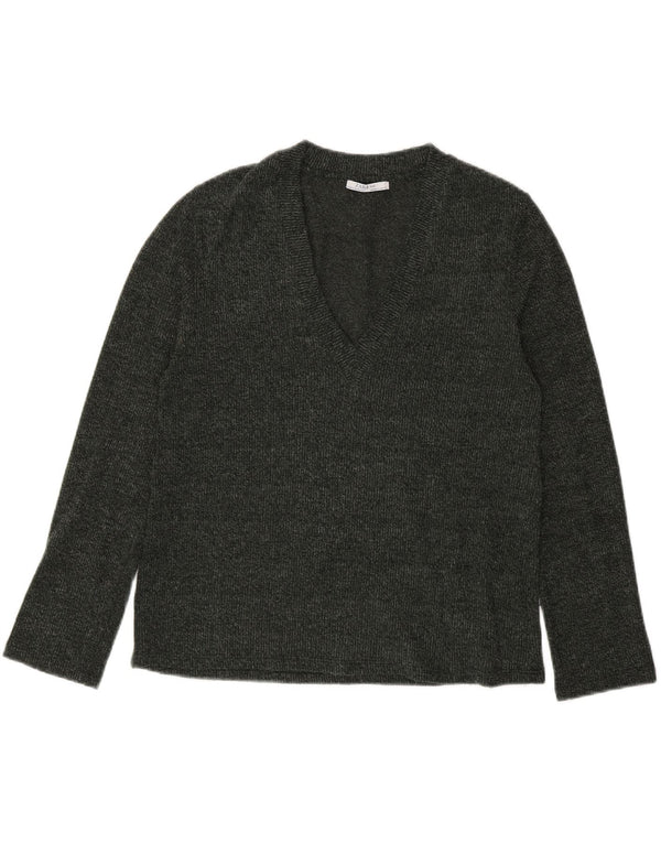 Zara Dame V-hals sweater UK 10 Small Grå