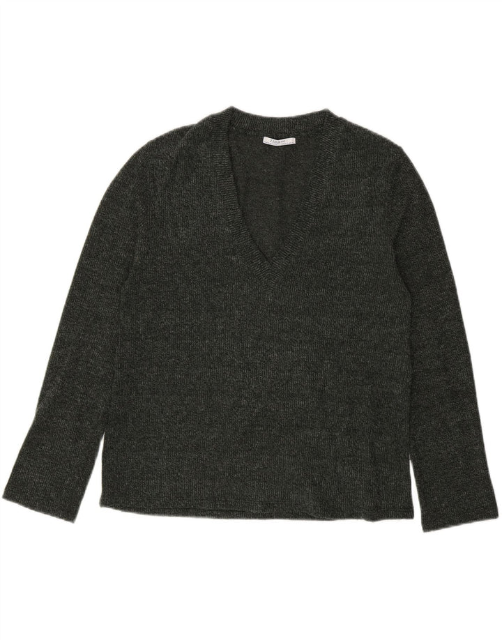 Zara Dame V-hals sweater UK 10 Small Grå