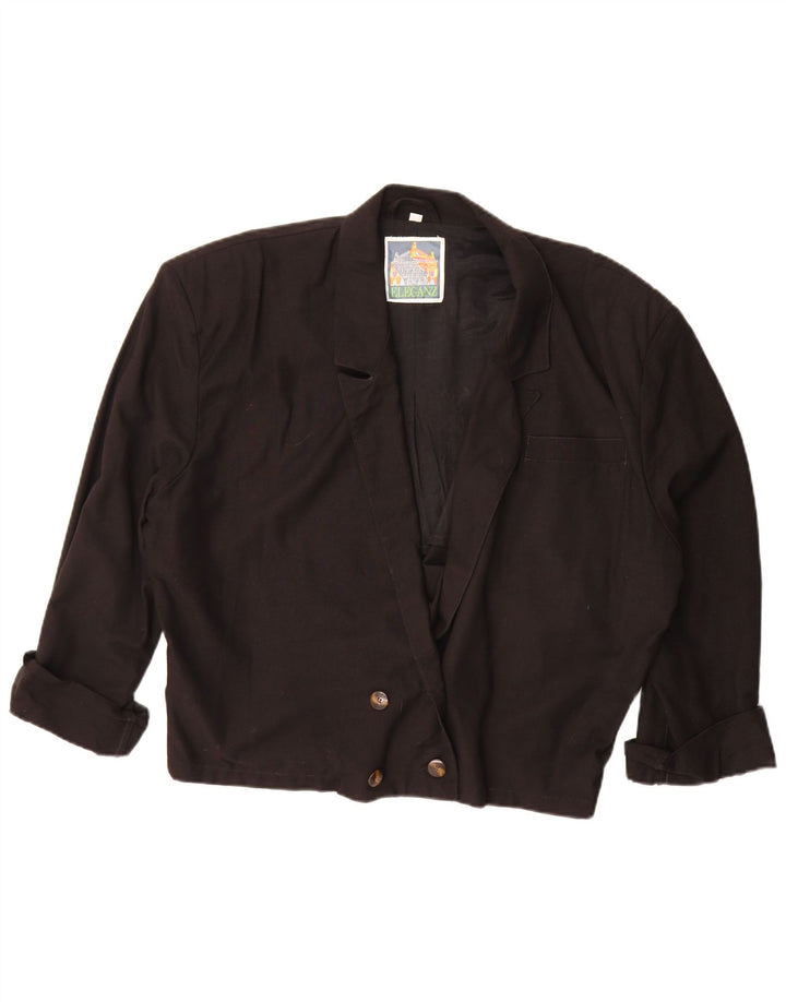 Vintage Dame Oversized Blazer Jacket UK 10 Small Black