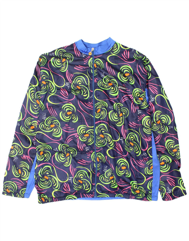 Castelli Herre træningsdragt Top jakke Stor marineblå blomster nylon