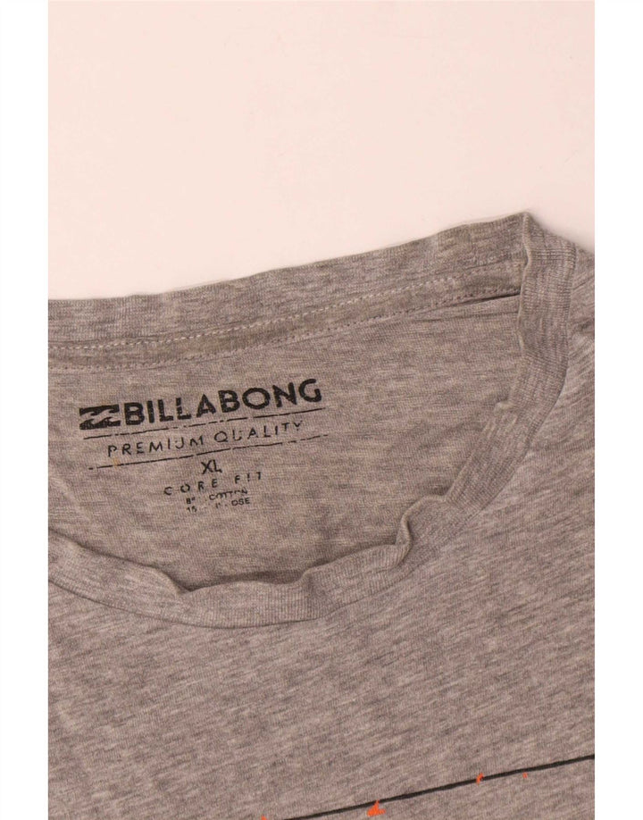 Billabong Herre Core Fit Grafisk T-Shirt Top XL Grå Bomuld
