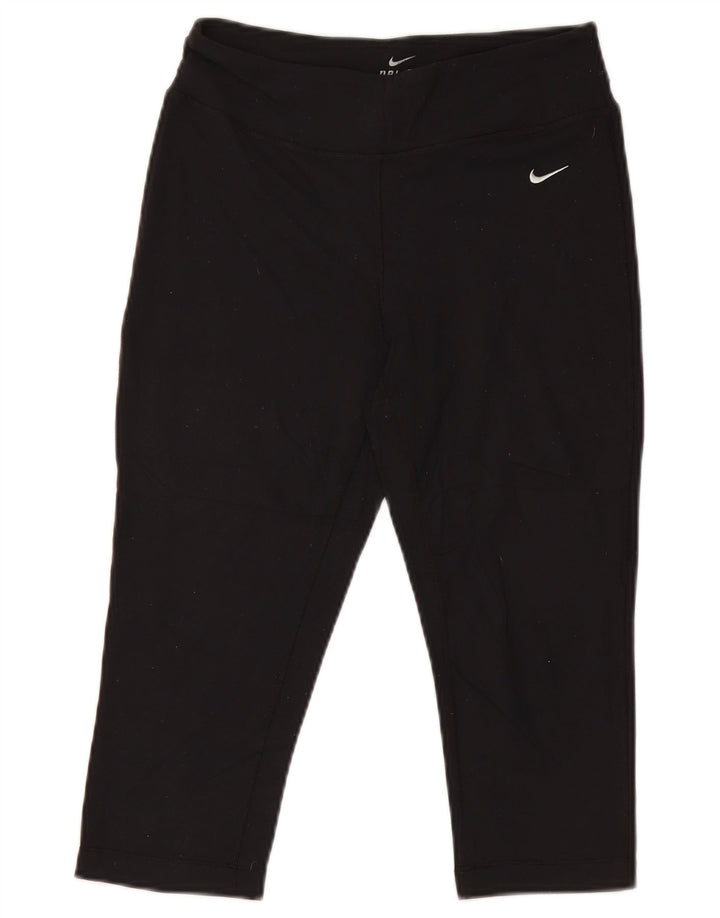 Nike Dame Dri Fit Capri Leggings UK 14 Medium Sort Polyamid