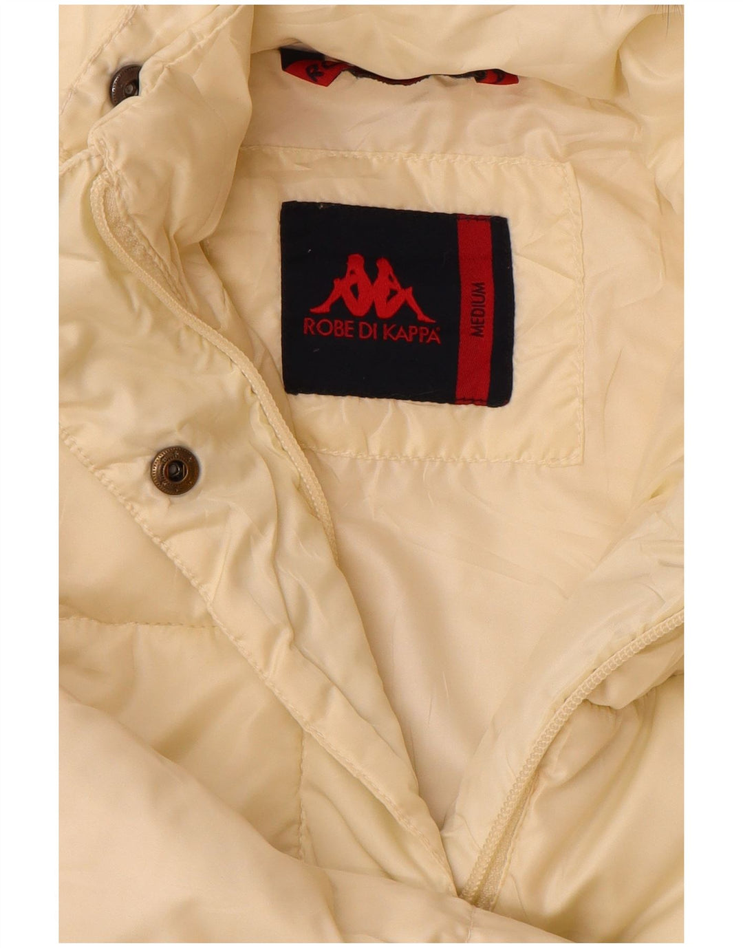 Kappa Dame Hætte Polstret Frakke UK 12 Medium Off White Polyester